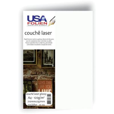 Papel Couché Usa Folien A4 Brilhante 120g Branco
