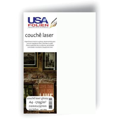 Papel Couche Usa Folien A4 Brilhante 170g Branco