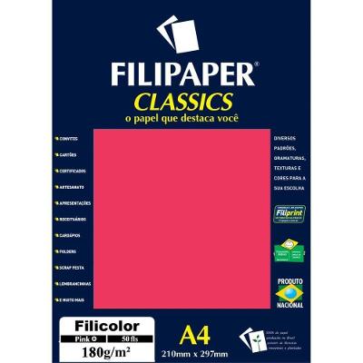 Papel A4 Filiperson Filicolor Pink 180g Rosa
