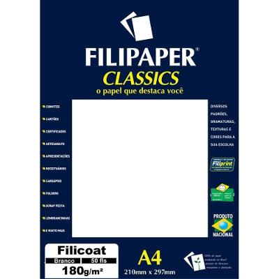 Papel A4 Filiperson Filicoat Classics 180G Impressão Colorida Branco