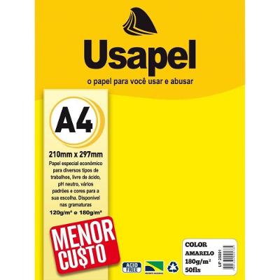 Papel A4 Filiperson Usapel 180g Amarelo