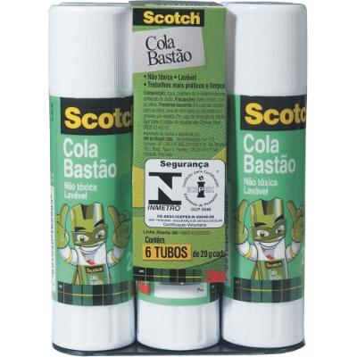 Cola em Bastão Scotch 20g Não Resseca Lavável Transparente