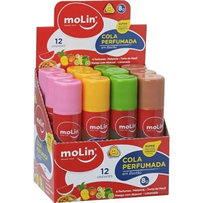 Cola em Bastão Molin do Brasil Perfumada 8g Transparente