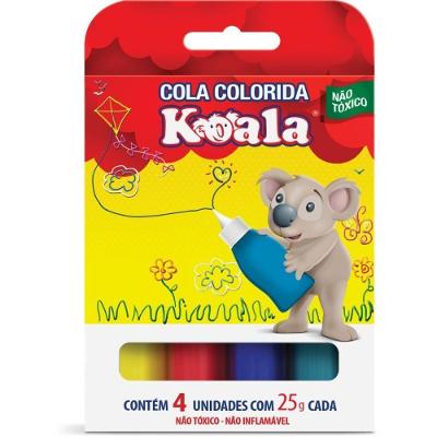 Cola com Glitter Delta Koala 4 Cores Bico Anatomico