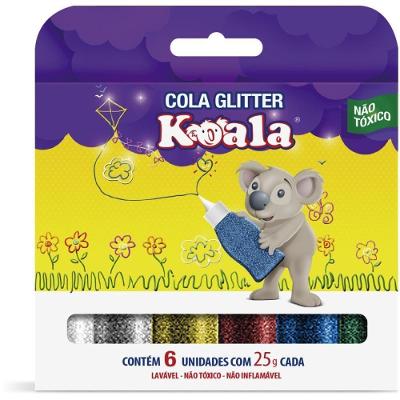 Cola com Glitter Delta Koala Kit 6 Cores