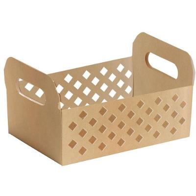Cesta de Papel Caixote Kraft m Vazado 22x15cm Cromus