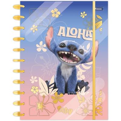 Caderno Foroni Stitch Movie Capa Dura 160 Folhas Dourado