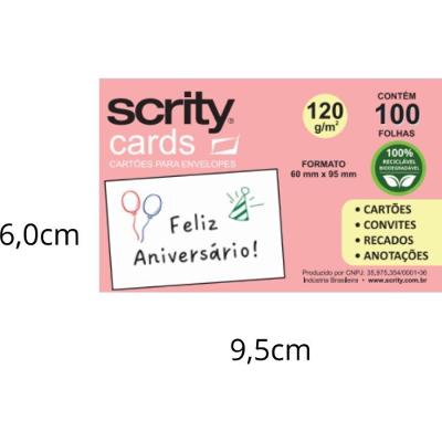 Cartão de Visita Scrity 60x95mm Papel 120g Branco