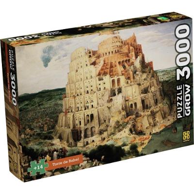 Quebra-Cabeça Cartonado Torre de Babel 3000 Peças Pintura Pieter Bruegel Grow