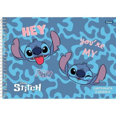 Caderno de Desenho Foroni Stitch Capa Dura Espiral 80 Folhas