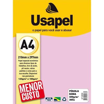 Papel A4 Perolado Filiperson Rosa 180g Multiuso
