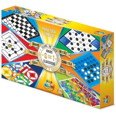Jogo de Tabuleiro Clube do Jogo 6 em 1 Clássicos em Família GGB Plast