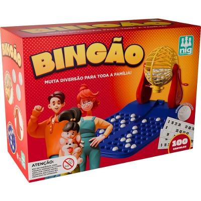 Jogo de Bingo Bingão 100 Cartelas Família Nig Brinquedos