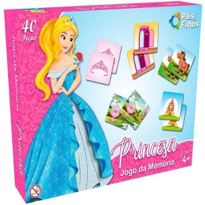 Jogo de Memória Princesas 40 Peças Ilustradas Crianças Pais & Filhos