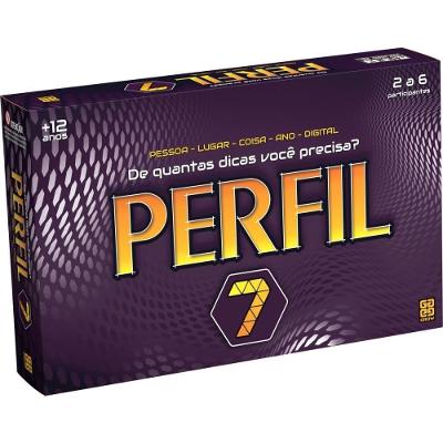 Jogo de Tabuleiro Perfil 6 com 390 Cartelas de Dedução Pessoas Lugares Coisas Grow