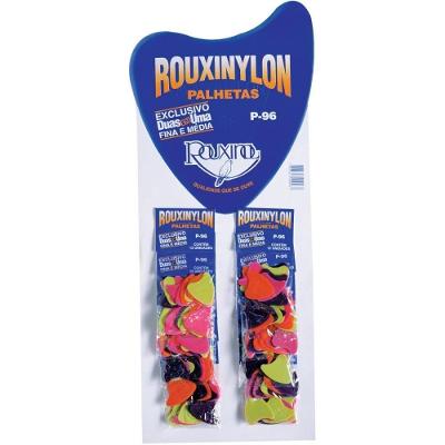 Kit 12 Palhetas Rouxinylon Colorida 2x1 Celuloide Cordas Rouxinol