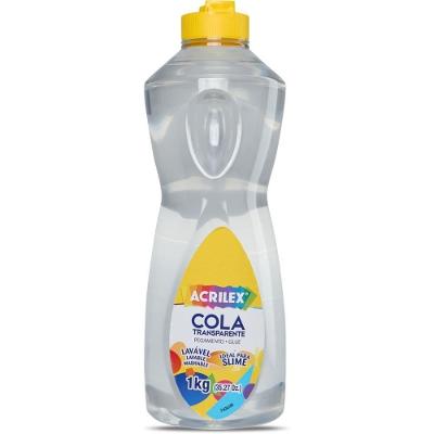 Cola Escolar Acrilex Transparente 1kg com Bico Aplicador