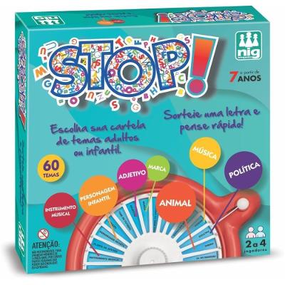 Jogo Stop Diverso com Roleta e 60 Sugestões de Temas Nig Brinquedos