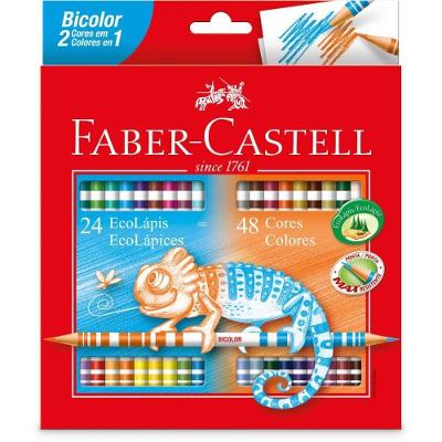 Lápis de Cor Faber-Castell Ecolápis Bicolor 24 Unidades 48 Cores