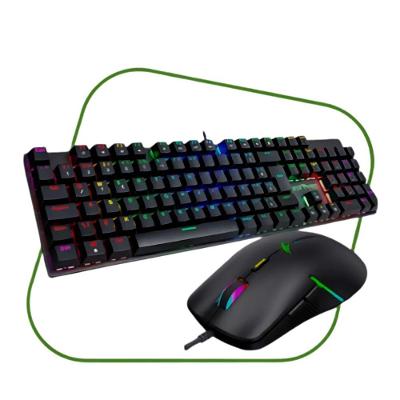 Combo Teclado e Mouse Gamer Mamba Viper Pro Mecânico RGB 16400 DPI Vivensis
