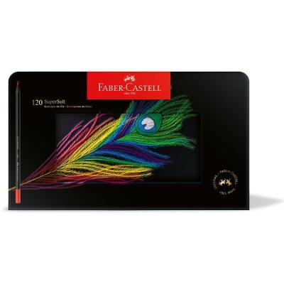 Lápis de Cor Faber-Castell Supersoft 120 Cores Neon Pastel e Metálicas em Lata
