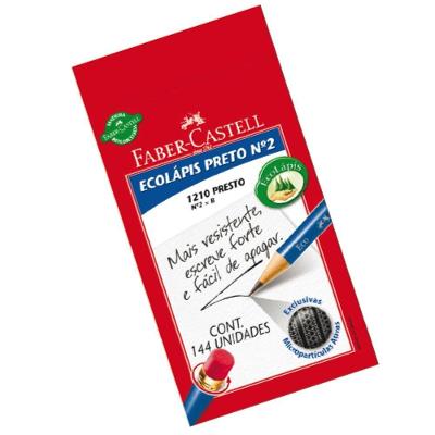 Lápis Faber-Castell Ecolápis Presto Grafite Redondo com Borracha Preto