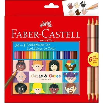 Lápis de Cor Faber-Castell Caras e Cores Sextavado 24 Cores