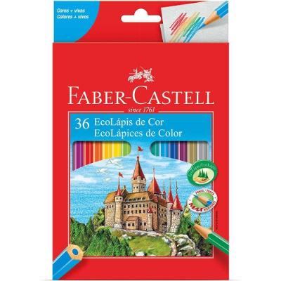 Lápis de Cor Faber-Castell Ecolápis Sextavado 36 Cores Pacote com 4