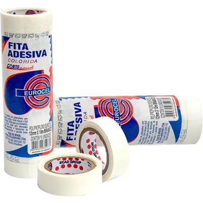 Fita Adesiva Eurocel PP 2000 12mmx10m Branca 10 Rolos