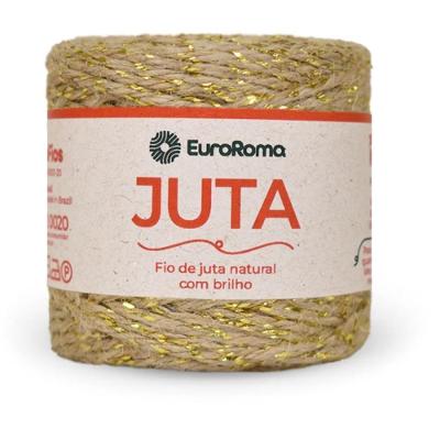 Fio de Juta Natural com Brilho Dourado 77M Euroroma