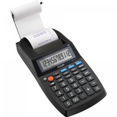 Calculadora de Impressão Elgin 12 Dígitos Visor LCD Bivolt Preta