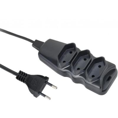 Extensão Elétrica Bipolar 3 Tomadas 3 Metros Bivolt Preta Elgin