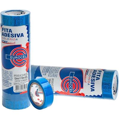 Fita Adesiva Eurocel PP 2000 12mmx10m 10 Rolos Azul