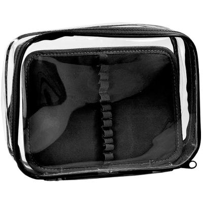 Estojo Box PVC DAC Cristal Grande com Divisórias Preto