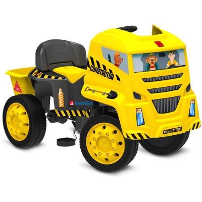 Caminhão Construtor a Pedal Caçamba e Cardan Amarelo Brinquedos Bandeirante