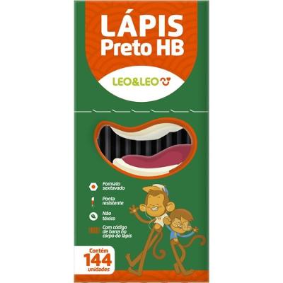 Lápis Preto Sextavado Leonora HB 144 Unidades Preto