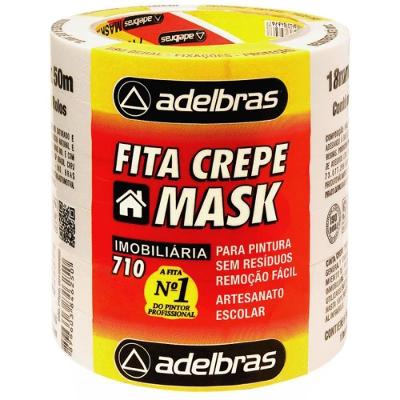 Kit 6 Rolos Fita 710 Mask Crepe 18mmx50m sem Resíduo Adelbras