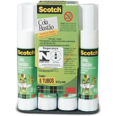 Cola em Bastão Scotch 8g Lavável Não Tóxica Transparente