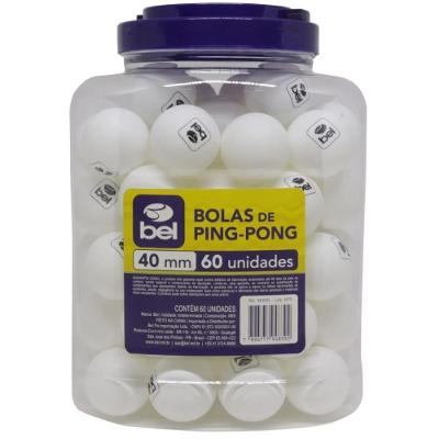 Kit 60 Bolas de Ping Pong 40MM Tamanho Oficial Branca Belfix