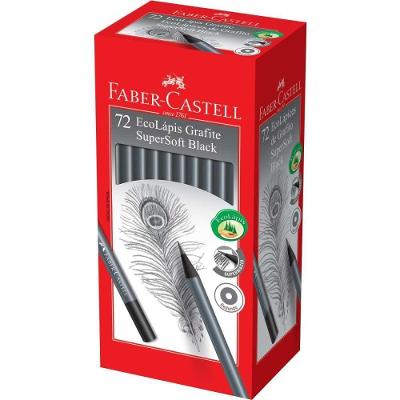 Lápis Preto Redondo Faber-Castell Supersoft Black Madeira Reflorestada