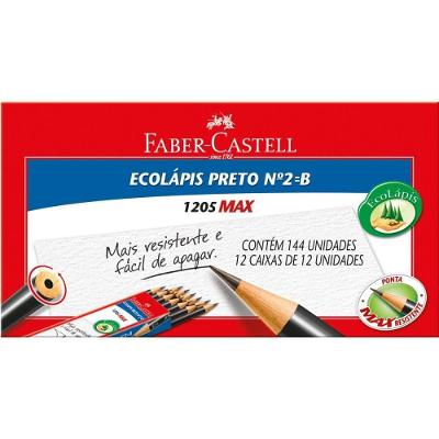 Lápis Faber-Castell Ecolápis 1205 Max N.2 Grafite Redondo Preto