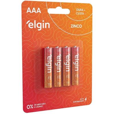 Pilha Zinco Palito AAA Elgin Energy 10 Blisters 40 Unidades