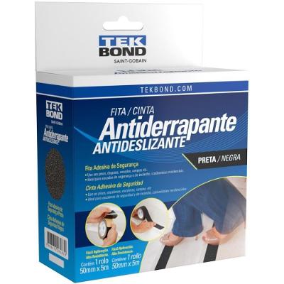 Fita Antiderrapante Demarcacao de Solo 50MMx5MTS Prevencao de Quedas Preta Tekbond