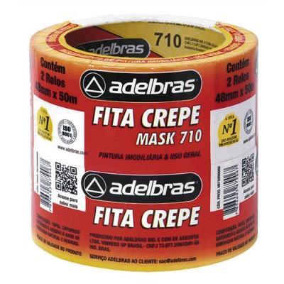 Fita Crepe 710 Mask Crepe 48MMx50M Bege 2 Rolos Adelbras