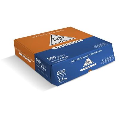 Giz Escolar Delta Master Cores Plastificado Caixa com 500 Unidades