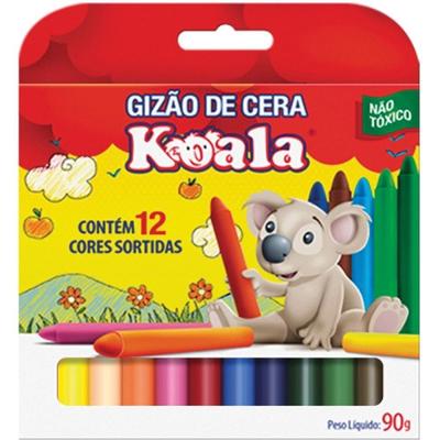 Giz de Cera Delta Gizão de Cera 12 Cores Koala Kit 12 Caixas