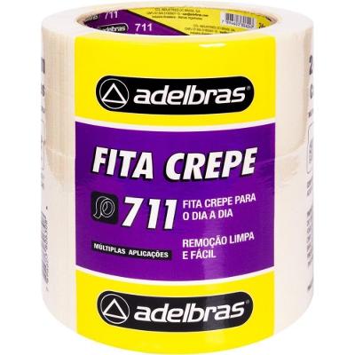 Fita Crepe 711 Pintura Imobiliária 24mm X 40m Adelbras