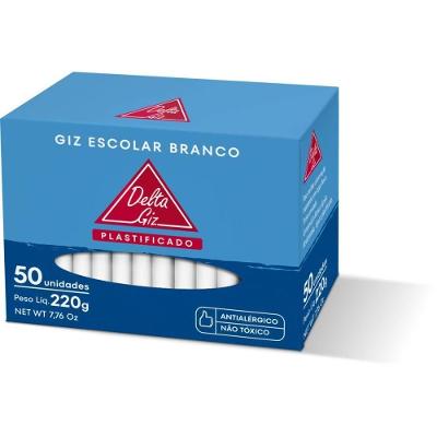 Giz Escolar Delta Giz Master Película Plástica 50 Unidades Branco