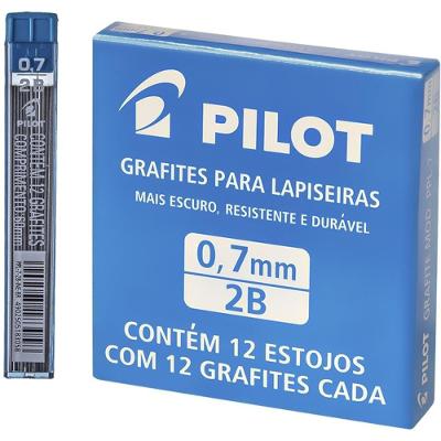 Grafite para Lapiseira Pilot 0.7MM 2B 12 Tubos com 12 Minas