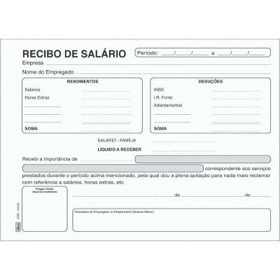 Impresso Recibo de Salário Tilibra 206MM X 139MM 100 Folhas Gramatura 56G-M2